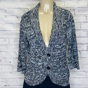 Eci Metallic Thread Collar 2-button Cardigan- M